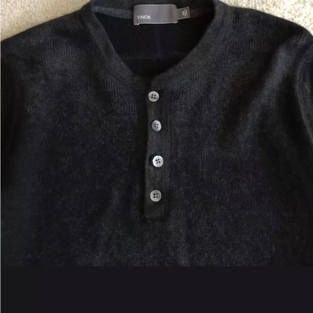 Vince wool cashmere knit Henley button up sweater